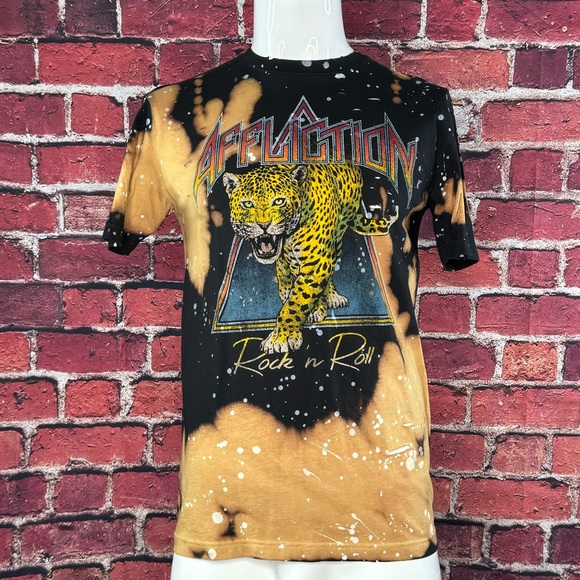 Affliction Other - Affliction Men's Leopard Distressed Short Sleeve Graphic T-shirt - Medium - NWT